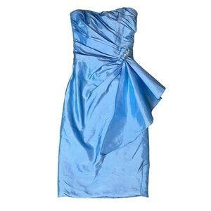 Sophia Tolli Formal Dress Color Shift Cinderella Blue Bubble Strapless Lace Up